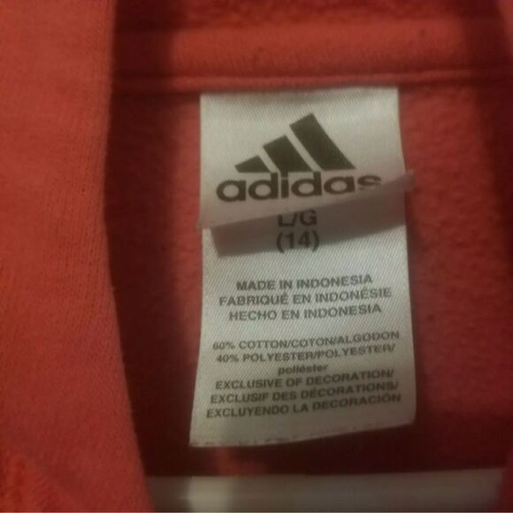 Adidas Girl's 3-Stripe Pullover Hoodie Sweatshirt Athleisure Pink Size Large - Picture 9 of 11